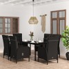 vidaXL Patio Dining Set with Cushions Gray and Black Garden Chair 3/5/7 Piece - 55.1" Table Length Black 6 Chairs - 2 of 4