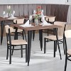 Emma and Oliver Industrial Dining Chair with Rolled Steel Frame and Solid Wood Seat - 500 lbs. Static Weight Capacity - 4 of 4