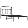 vidaXL Black Twin XL Metal Bed Frame with Headboard & Slats, No Mattress, Easy Assembly - 2 of 4