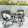 Costway Patio Folding Square Dining Table Aluminum Frame Tempered Glass top - 4 of 4