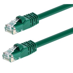 Monoprice Cat6 Ethernet Patch Cable - 14 Feet - Green | Network Internet Cord - RJ45, Stranded, 550Mhz, UTP, Pure Bare Copper Wire, 24AWG - 1 of 4