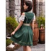 Clearlove Women’S Dirndl Dress – 3‑Piece German Festival Costume with Zip-Up Square Neck & Floral Embroidery - 4 of 4