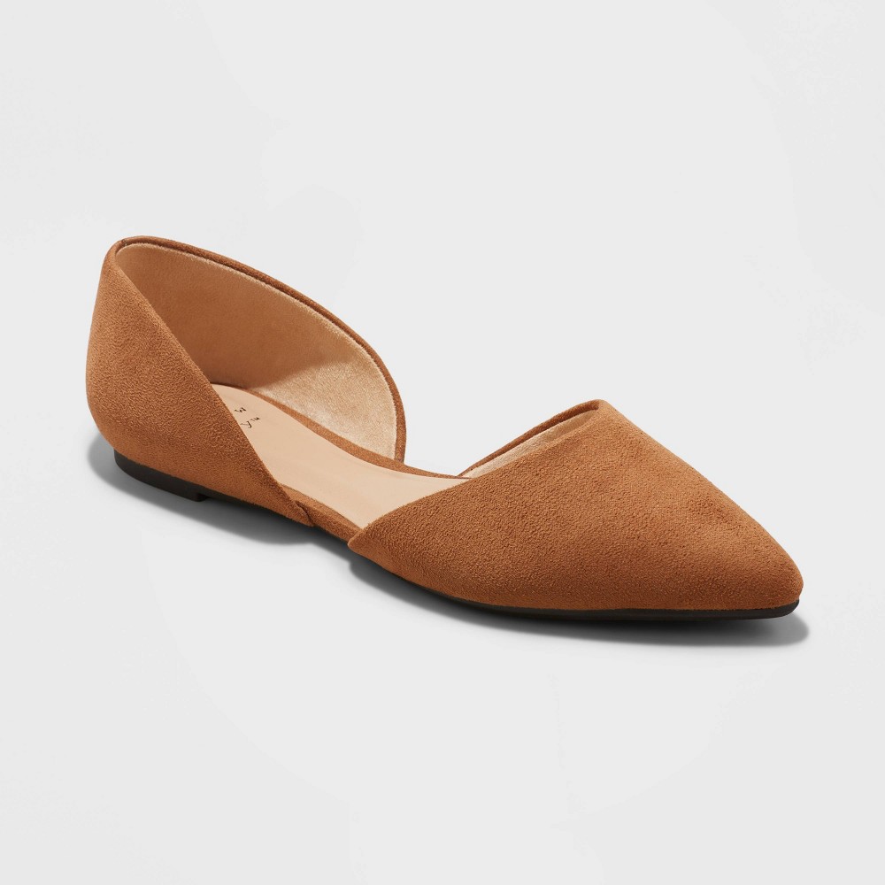 Women's Julie Ballet Flats with Memory Foam Insole - A New Day™ Cognac 7.5