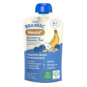 Brainiac Kids Neuro+ Oats and Prebiotics Blueberry Banana Baby Food - 3.5oz - 1 of 4