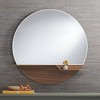 Possini Euro Design Loft Round Vanity Wall Mirror with Gold Shelf Modern Beveled Glass Brown Wood Frame 31 1/2" Wide for Bathroom - 2 of 4