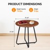 FONTOI Round End Table with Wood Tabletop, Outdoor Side Table for Living Room, Bedroom, Yard, Balcony, Brown, 19.69"*21.06"*19.69" - 3 of 4
