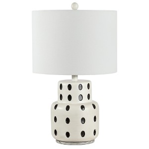 Kencia Table Lamp - 22.25 Inch Height - TBL4375 - Cream/Black - Safavieh - 1 of 3