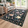 Acekool Floral Area Rug - 6x9 Non-Slip Washable Carpet for Living Room & Bedroom - 3 of 4