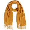 CTM Women's Pearl Embellished Solid Fringe Oblong Scarf - 4 of 4