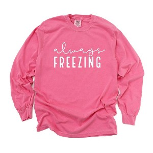 Simply Sage Market Women's Always Freezing Long Sleeve Garment Dyed Tee - 1 of 4