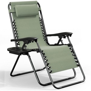 Nestl Zero Gravity Chairs, Reclining Camping Chair, Folding Outdoor Chair with Pillow & Cup Holder Tray - 1 of 4