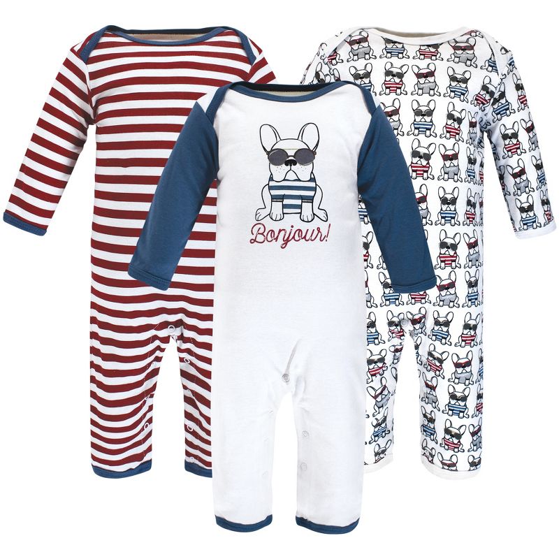 Hudson Baby Infant Boy Cotton Coveralls, French Dog, 1 of 7