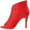 Journee Collection Womens Brecklin Back Heel Zip Open Toe Stiletto Booties Red 10 - 2 of 4