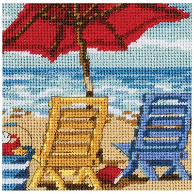 Dimensions Mini Needlepoint Kit 5X5-Beach Chair Duo Stitched In Thread