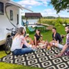 Outdoor Rug, Waterproof Reversible Patio Rug, Plastic Straw Camping Rug, Modern Geometric Foldable Large Rug for RV, Porch & Beach - 3 of 4