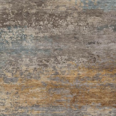 HomeRoots 8' X 10' Brown Gray And Purple Abstract Washable Indoor Outdoor Area Rug