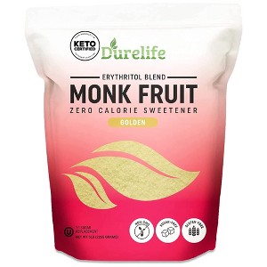 Durelife Golden Monk Fruit Sweetener, Zero Calorie Sugar Subsitute - Bulk 5 Pound  Bag - 1 of 4
