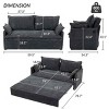 Convertible Sofa Bed with Pull-Out Sleeper, Sofa Couch with USB Charging and Side Storage Pockets, Corduroy Sofa with Metal Frame-Coolbibila - 4 of 4
