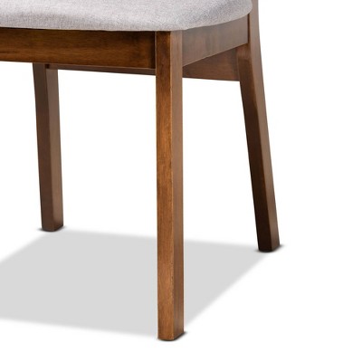 Damara Gray and Walnut Brown Fabric Upholstered Dining Chair Set