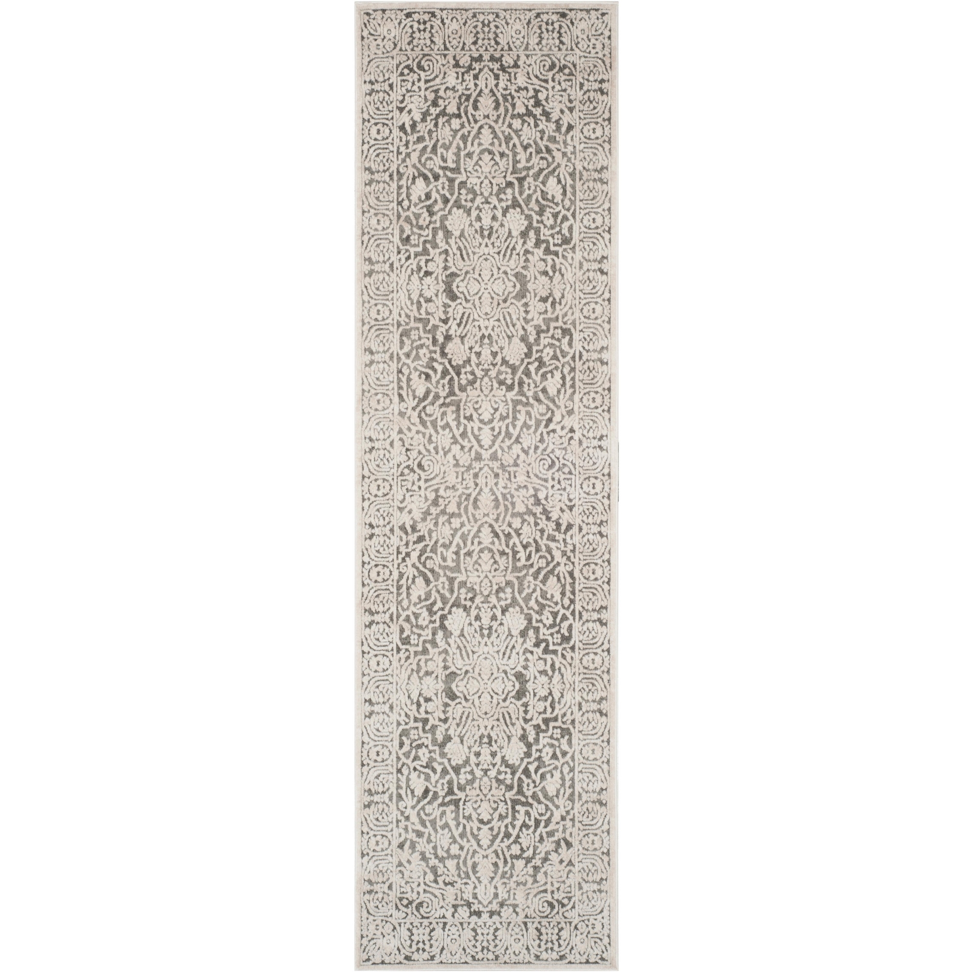Reflection RFT670 Power Loomed Indoor Runner Rug - Dark Grey/Cream - 2'3"x8' - Safavieh