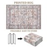 Rug Vintage Living Room Rug Ultra-Soft Faux Wool Throw Carpet Non Slip Backing Oriental Floral - 2 of 4
