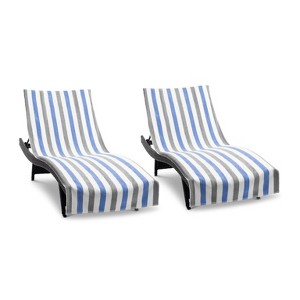 Arkwright Cabo Cabana Chaise Lounge Cover - (Pack of 2) 100% Cotton Terry Towels, Pool Chair Covers for Outdoor Beach Furniture, 30 x 85 in - 1 of 4