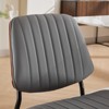 A&A Furniture, Dining Chairs Set of 2 Mid Century Modern Retro Faux Leather Chair with Walnut Bentwood Back Upholstered Seat Metal - 4 of 4