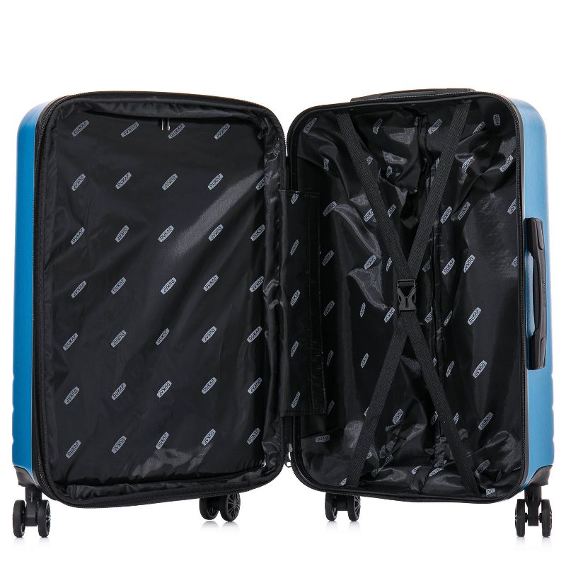 DUKAP Zahav Lightweight Hardside Medium Checked Spinner Suitcase - Teal, 5 of 18