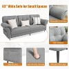 84 Inch Sofas for Living Room, Curved Armrests, Removable Pillows, Minimalist Teddy Fleece, Side Pockets, Iron Frame - 3 of 4