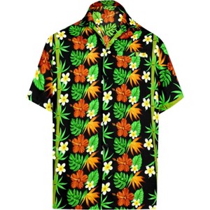 LA LEELA Mens Hawaiian Shirts Short Sleeve Button Down Shirt Men's Tropical Shirts Casual Holiday Party Caribbean Shirts for Men - 1 of 4