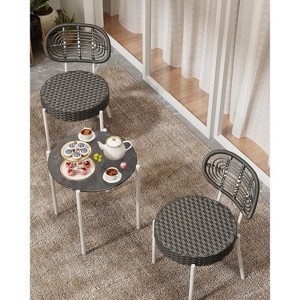 3 Piece Outdoor Bistro Set, Patio Rattan Bistro Set with Coffee Table, Front Porch Chairs Wicker Conversation Set for Lawn, Garden, Balcony, Backyard - 1 of 4