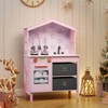 Safstar Kids Play Kitchen w/2 Stoves, Rotation Knobs, Faucet, Sink, Dishwasher, Drawers - 3 of 4