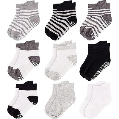 Rising Star Infant Girls Baby Socks, Non Slip Grip Ankle Socks For