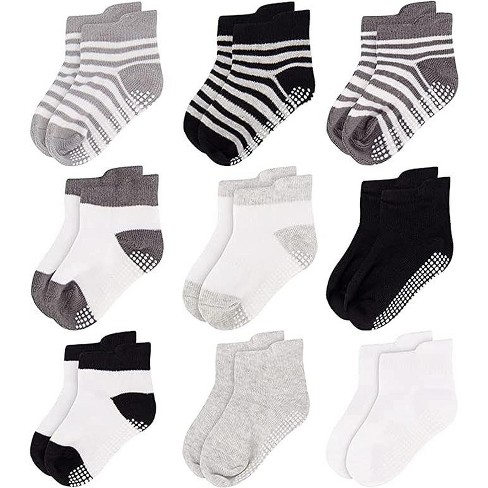 Rising Star Infant Boys Baby Socks, Non Slip Grip Ankle Socks For Baby's  Ages 6-24 Months (gray) : Target