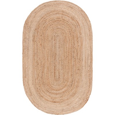 Handmade Oval Natural Jute Braided Area Rug, 3' x 5'