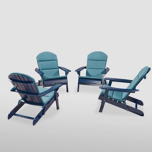 4pk Malibu Acacia Adirondack Patio, Teal Adirondack Chairs Target