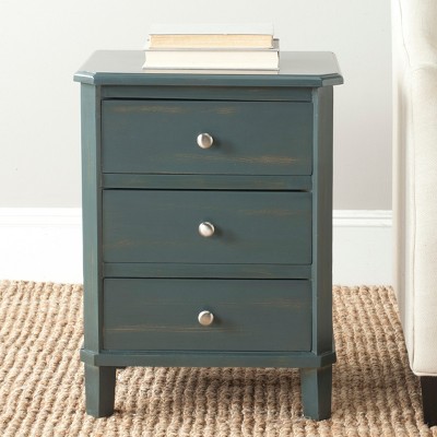 Joe Blue Teal Wood 3-Drawer End Table
