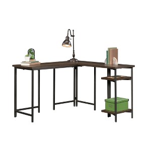 Gulches Brown L-Shaped Desk - Rustic Style, Adjustable Shelves + Hidden Compartments, Durable, Easy Assembly for Living Room/Office/Entryway - 1 of 4