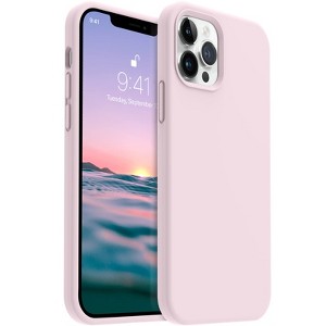 BONGEEK Shockproof Liquid Silicone Designed for iPhone 12 Pro Max Case 6.7", Gel Rubber Anti-Shock Cover Phone Case Drop Protection 6.7inch-Pink - 1 of 4