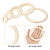 Unique Bargains Smooth Natural Unfinished Small Solid Wood Craft Ring 50 Pcs - 3 of 4