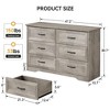 6 Drawers Dresser for Bedroom,Chest of Drawers with Wide Metal Handle,Farmhouse Modern Wooden Dresser - 2 of 4