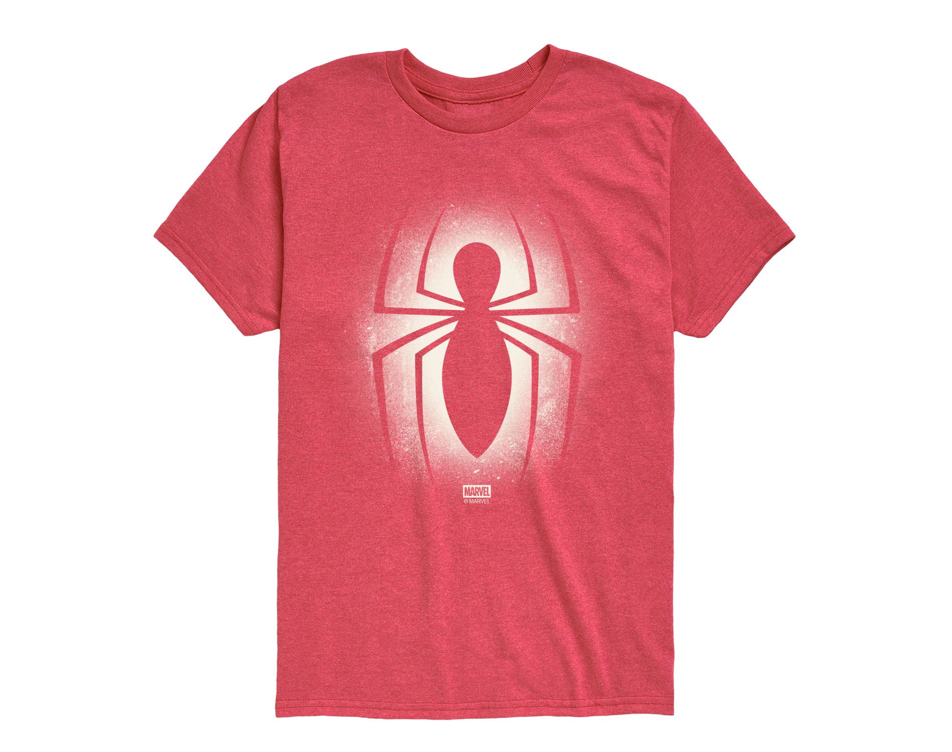 Boys' Marvel Spider-Man Logo Graffiti Short Sleeve Graphic T-Shirt - Heather Red - Medium