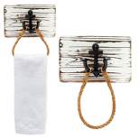 Okuna Outpost 2 Pack Nautical Hand Towel Ring Holder, Anchor Bathroom Decor and Accessories, 9x6 in
