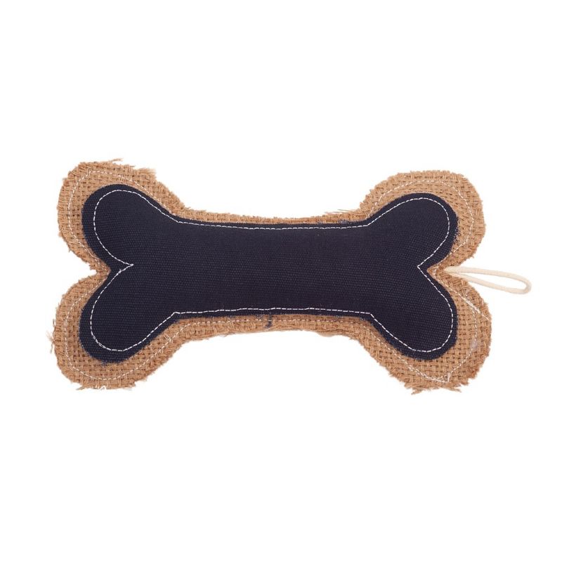 Country Living Sustainable Jean Leather-Jute Bone Pillow Dog Chew Toy: Durable & Great Pet Toy for Small to Medium-Sized Dogs, 3 of 6