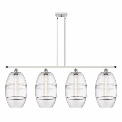 Vaz - 4 Light Stem Hung Island In Industrial Style-19 Inches Tall and 48.25 Inches Wide