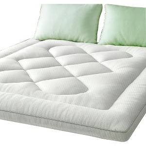 Itopfox Mattress Topper Queen Size with Viscose Bamboo Cover, Waterproof Pillow Top for Back Pain Relief, Soft & Comfortable - 1 of 4