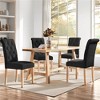 Yaheetech Set of 4 Tufted Upholstered Faux Leather Dining Chairs with Solid Wood Legs - 2 of 4