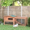 Rabbit Cage Outdoor, 62" Wooden Outdoor Rabbit Hutch, Small Animal Habitat with Detachable Run and Elevated Main House - 2 of 4