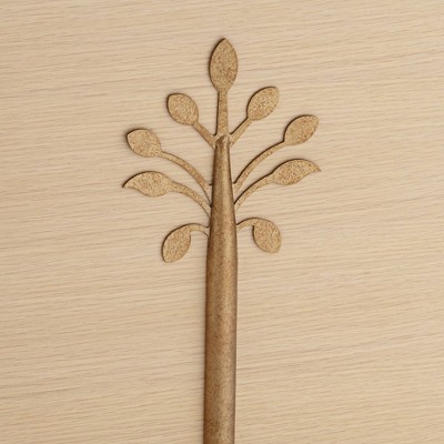 Light Oak Wood 2-Door Cabinet with Bronze Flower Pulls