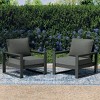 WestinTrends Montara Outdoor Modern HDPE Patio Club Chair with Waterproof Deep Seat Cushions (Set of 2) - 2 of 4
